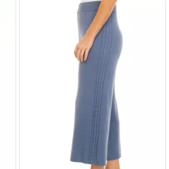 Cupio Women's Pull On Sweater Pants  China Blue Cable Detail New NWT S Small - Picture 2 of 14